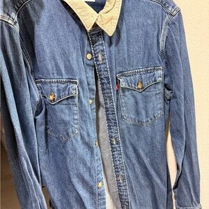 Levi's Blue Jean Jacket with Cream Collar